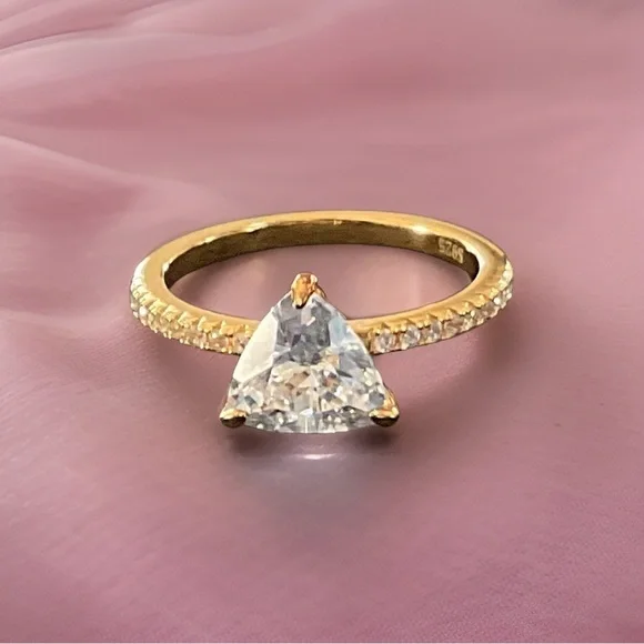 Trillion Lab Diamond Engagement Ring - Picture 4 of 4